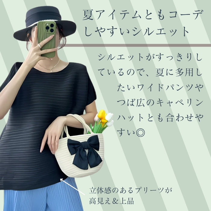 ウエスト切り替えプリーツトップ