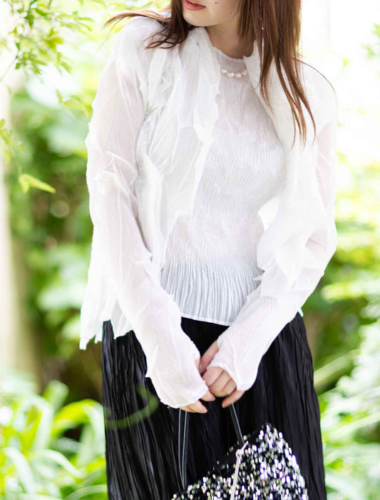 ＜SPECCHIO＞シフォンプリーツボレロ