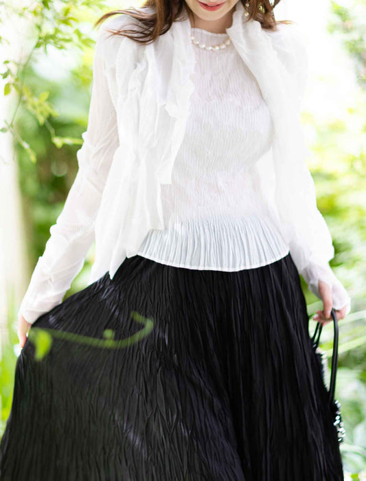 ＜SPECCHIO＞シフォンプリーツボレロ