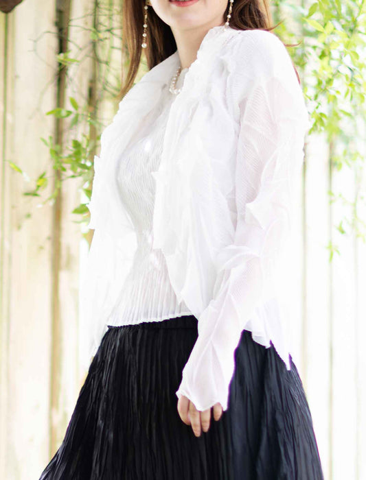 ＜SPECCHIO＞シフォンプリーツボレロ