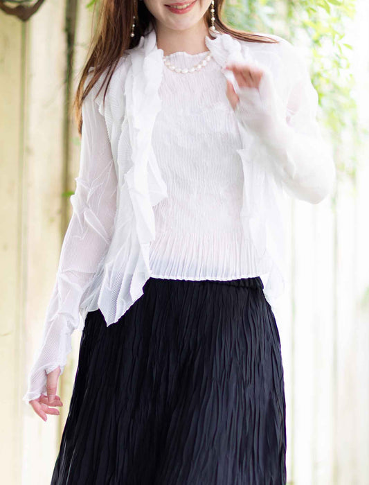 ＜SPECCHIO＞シフォンプリーツボレロ