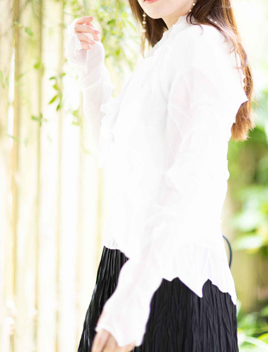 ＜SPECCHIO＞シフォンプリーツボレロ