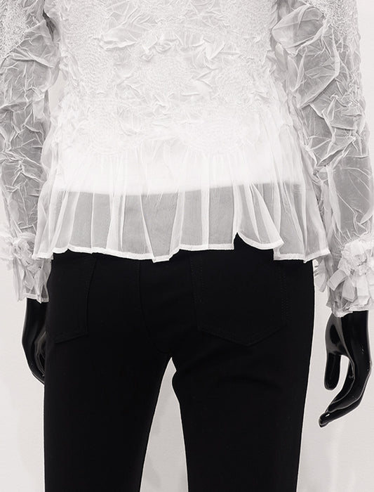 ＜SPECCHIO＞シアーGプリーツ プルオーバー