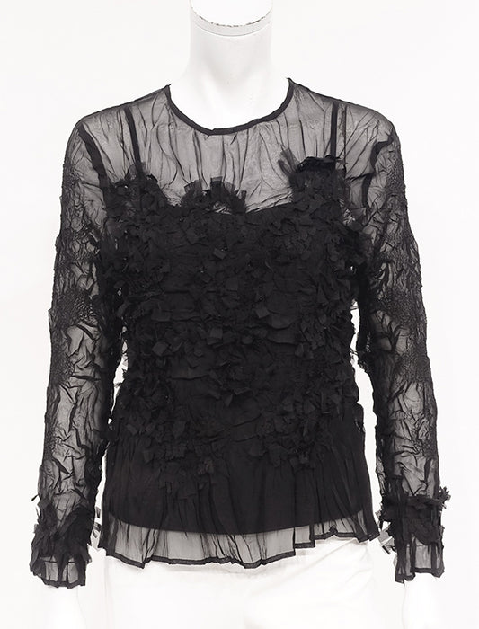 ＜SPECCHIO＞シアーGプリーツ プルオーバー