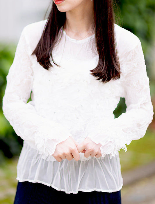 ＜SPECCHIO＞シアーGプリーツ プルオーバー