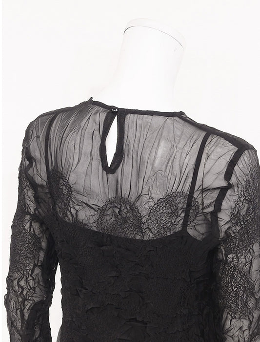 ＜SPECCHIO＞シアーGプリーツ プルオーバー