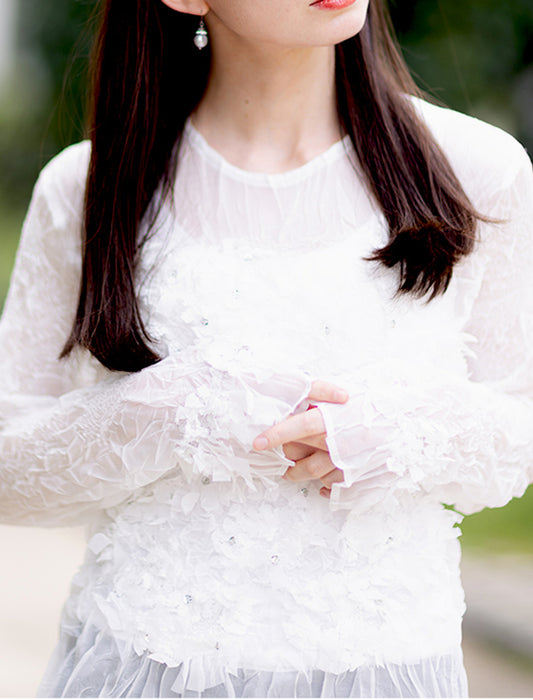 ＜SPECCHIO＞シアーGプリーツ プルオーバー