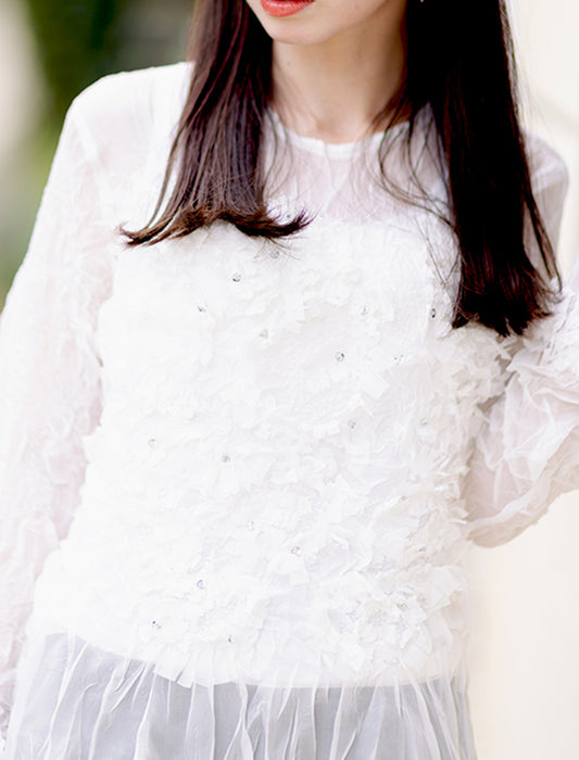 ＜SPECCHIO＞シアーGプリーツ プルオーバー