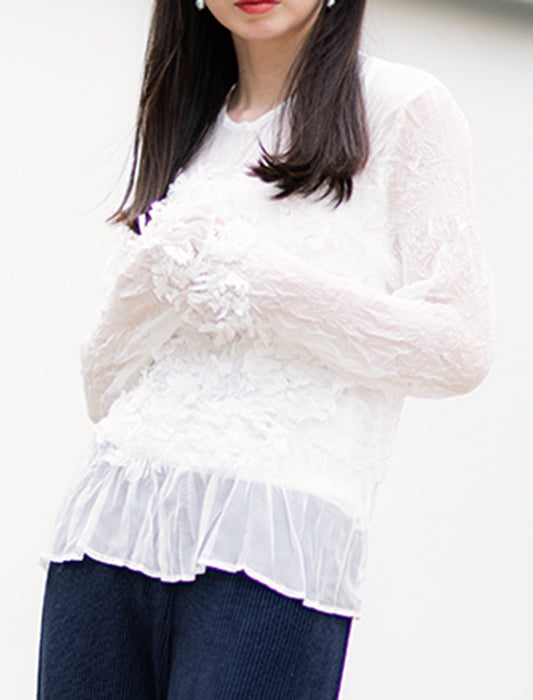 ＜SPECCHIO＞シアーGプリーツ プルオーバー