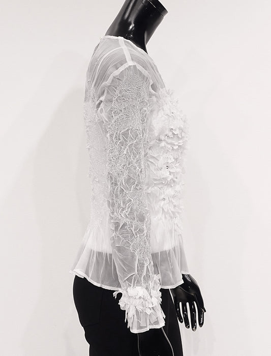 ＜SPECCHIO＞シアーGプリーツ プルオーバー