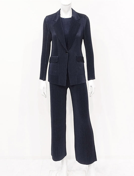 ＜SPECCHIO＞シャトルプリーツ ストレートパンツ