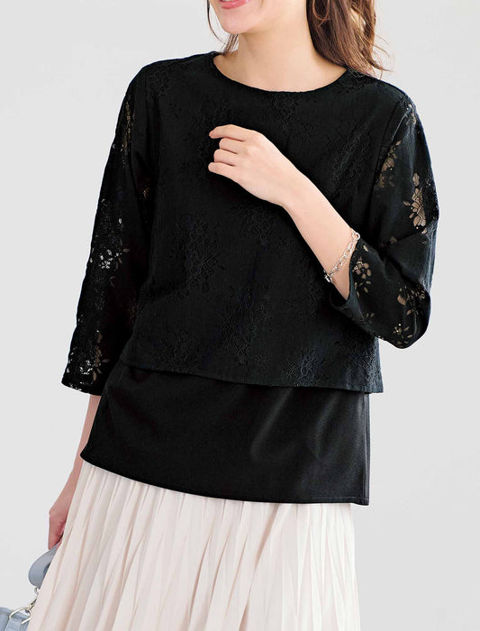 【受注】レース重ねブラウス