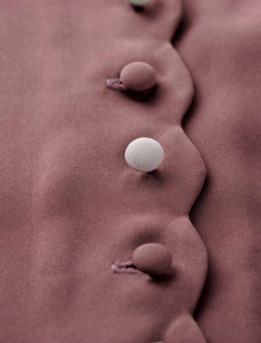 【受注】配色ボタン使いフリル襟ブラウス