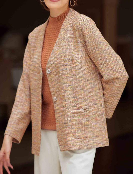 【受注】彩りストレッチツイードジャケット