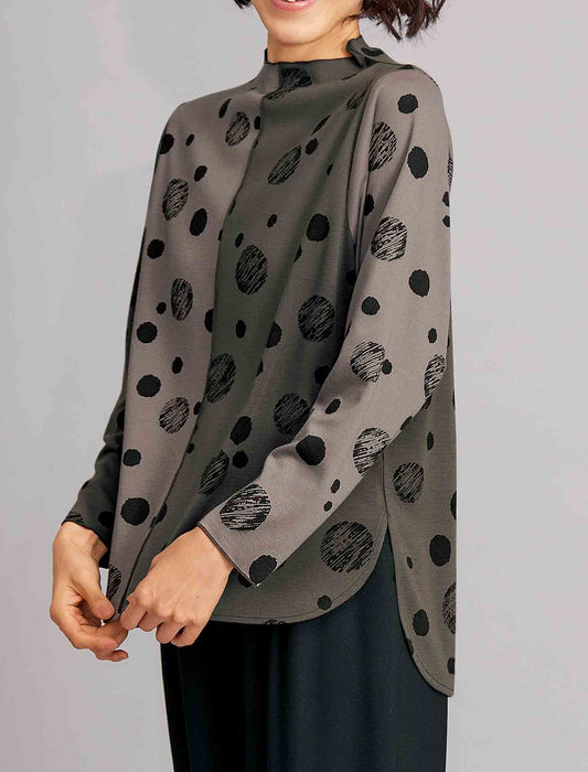 【受注】配色切替えドットプリントプルオーバー