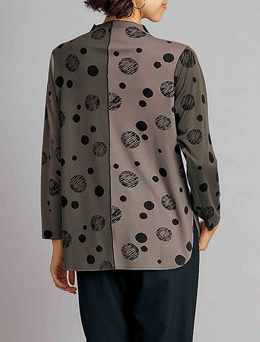 【受注】配色切替えドットプリントプルオーバー