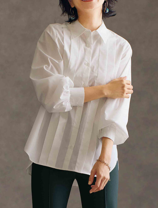 【受注】バルーン袖タックデザインシャツ