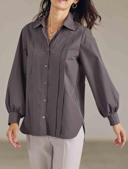 【受注】バルーン袖タックデザインシャツ