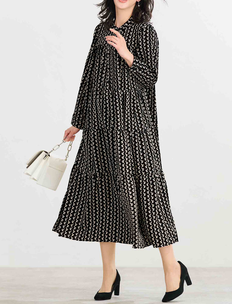 新品 24ss 雅姫さんCloth&Cross ティアードカットソーワンピース CLOTH&CROSS クロス＆クロス Cloth&Cross *ギャザーフリル