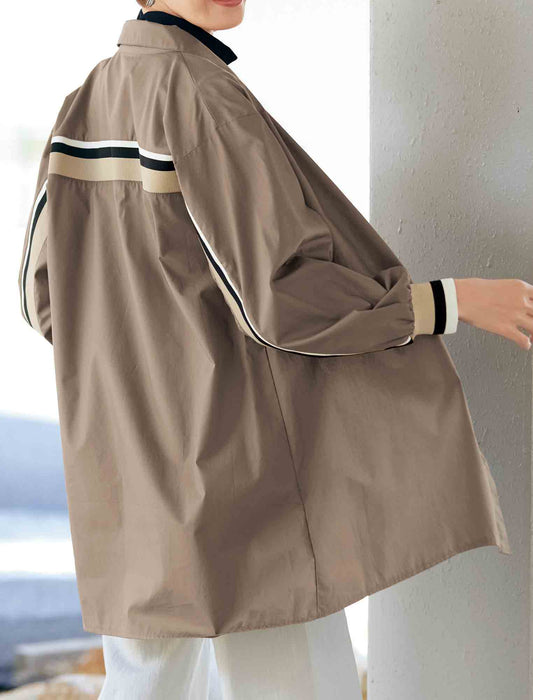 【受注】カラーライン使いシャツチュニック