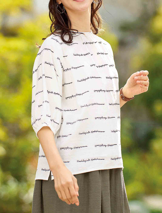 【受注】英字プリントブラウス