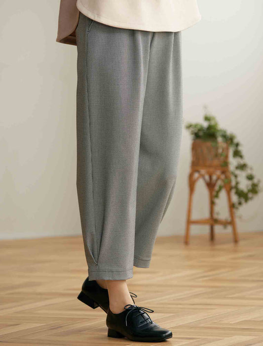 【受注】「尾州織」千鳥格子柄パンツ