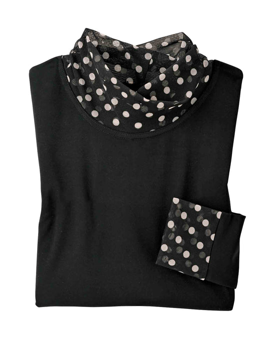 【受注】水玉メッシュ切替えプルオーバー(同サイズ2色組）