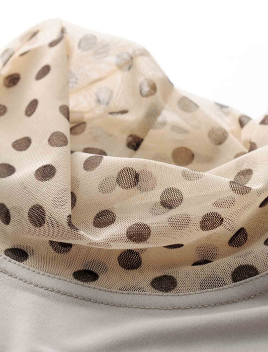 【受注】水玉メッシュ切替えプルオーバー(同サイズ2色組）