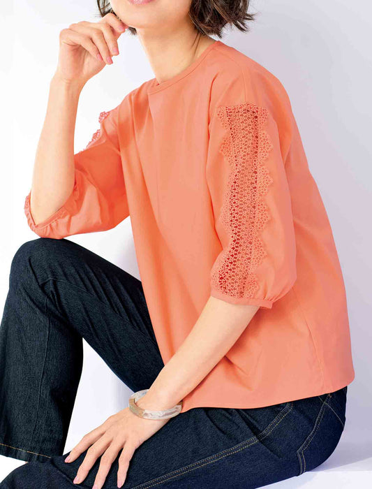 【受注】袖レースブラウス