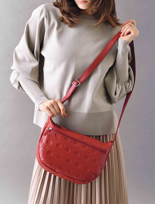 【受注】山羊革ドット型押しショルダーバッグ