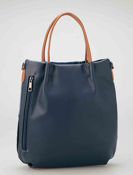 【受注】デニムフラワー刺しゅう２WAYショルダートート