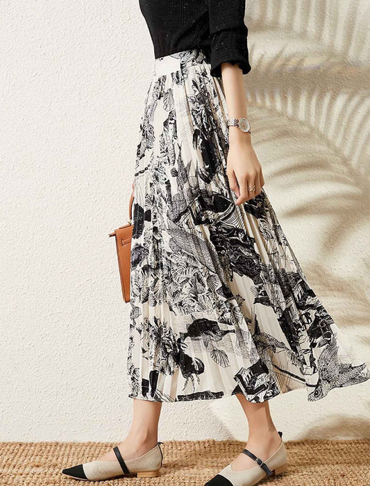 プリーツAラインスカート