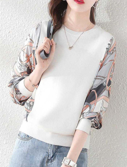 異素材切替トップス　