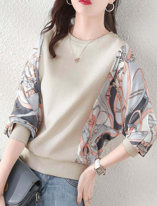 異素材切替トップス　