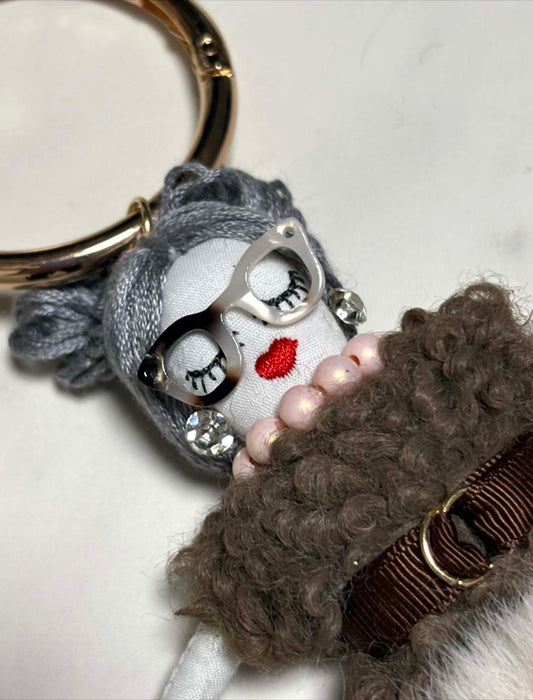 ポンポンスカートメガネちゃんチャーム