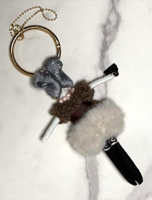 ポンポンスカートメガネちゃんチャーム