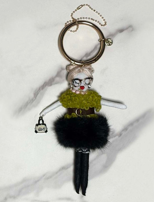 ポンポンスカートメガネちゃんチャーム