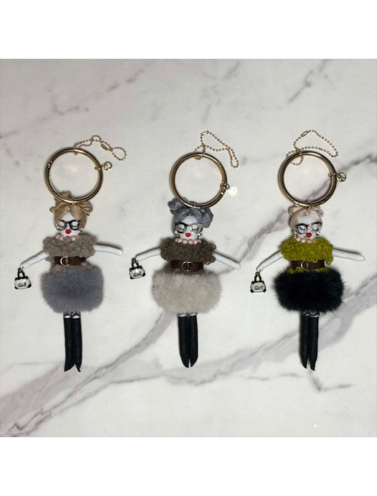 ポンポンスカートメガネちゃんチャーム