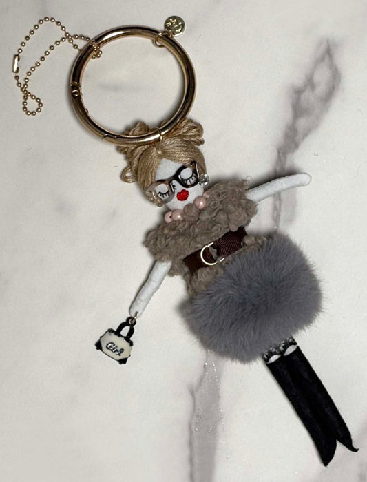 ポンポンスカートメガネちゃんチャーム