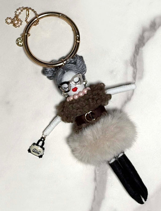 ポンポンスカートメガネちゃんチャーム