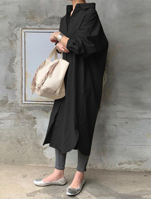 ゆったりシャツワンピース