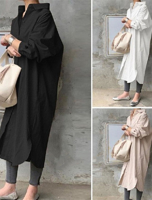 ゆったりシャツワンピース