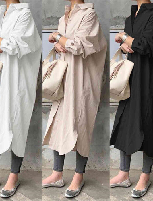 ゆったりシャツワンピース