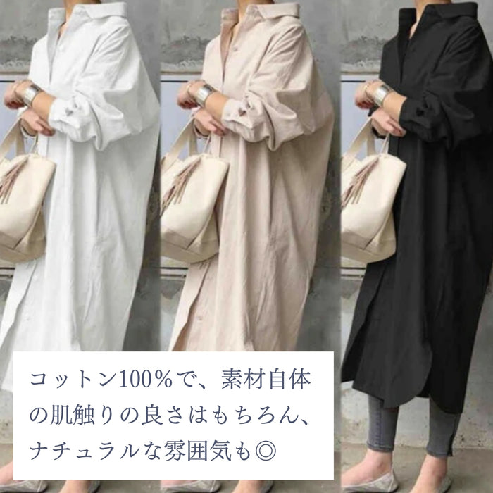 ゆったりシャツワンピース