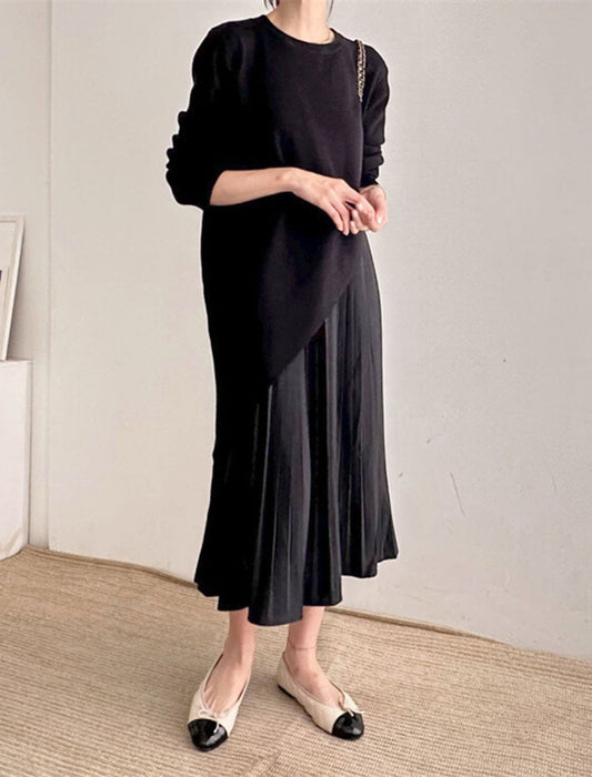 新品 オークリー【L】セットアップ ノースリーブシャツ サイドプリーツスカート ジョーゼットサイドプリーツロングスカート M 【メール便対応