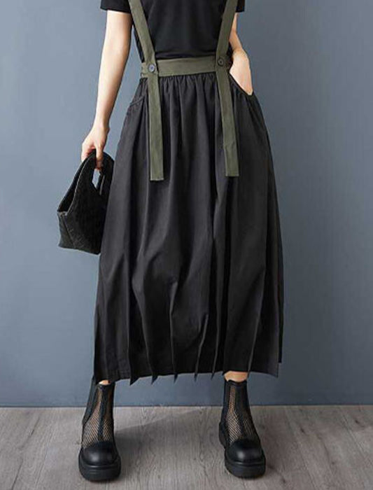 モード系サスペンダー付ロングスカートスカート