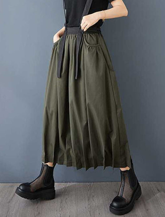 モード系サスペンダー付ロングスカートスカート