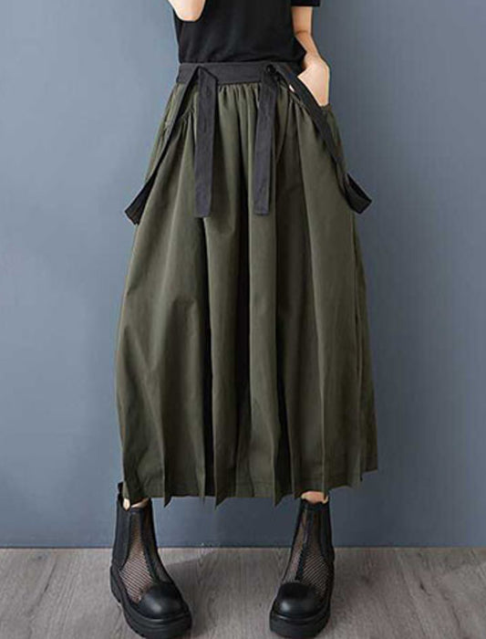 モード系サスペンダー付ロングスカートスカート