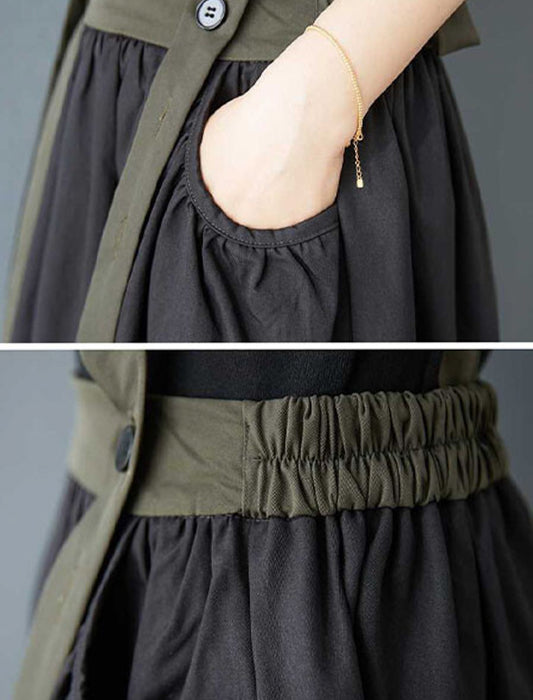 モード系サスペンダー付ロングスカートスカート