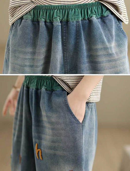 アルファベットロゴデザインデニムパンツ